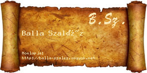 Balla Szaléz névjegykártya